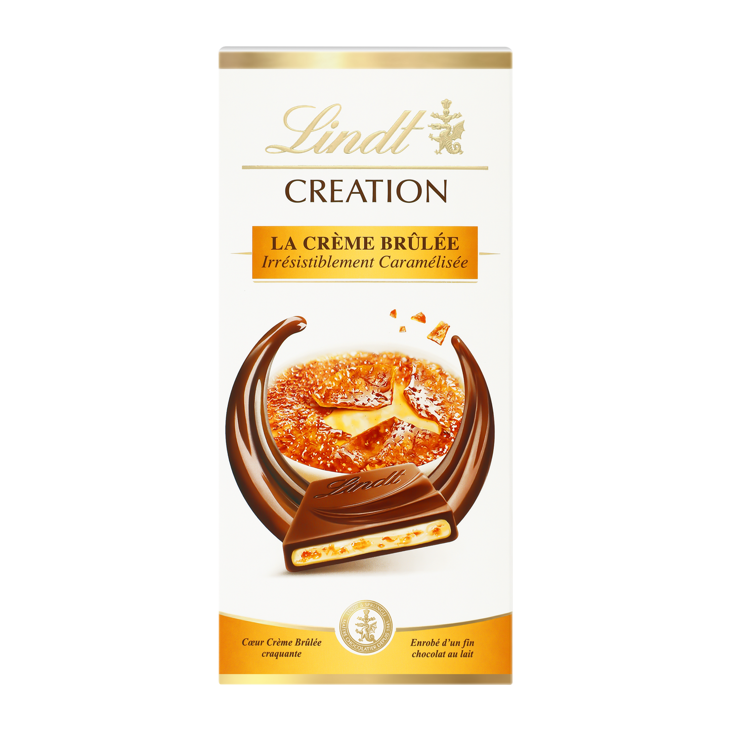 LINDT Création Tablette de chocolat crème brûlée 150g