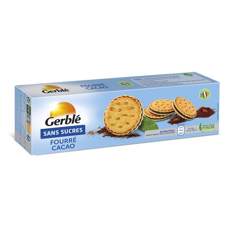 GERBLE Biscuits fourrés cacao sans sucres 185G