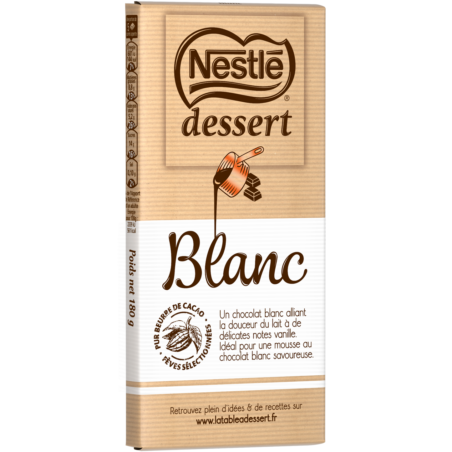 NESTLÉ dessert CHOCOLAT BLANC 170 G