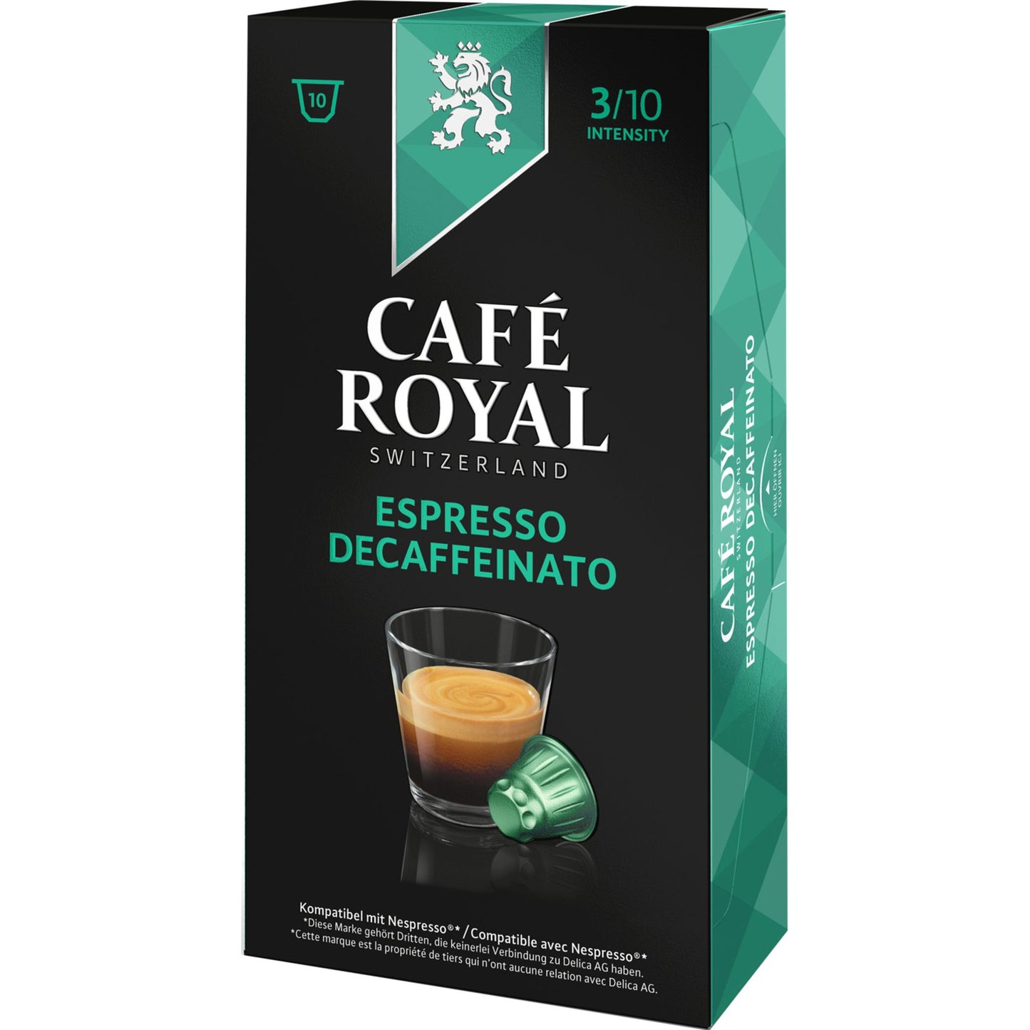 CAFE ROYAL Café Royal decaffeinato nespresso capsule x10 -50g - épicerie les 3 gourmets Cafés, thés et boissons chaudes