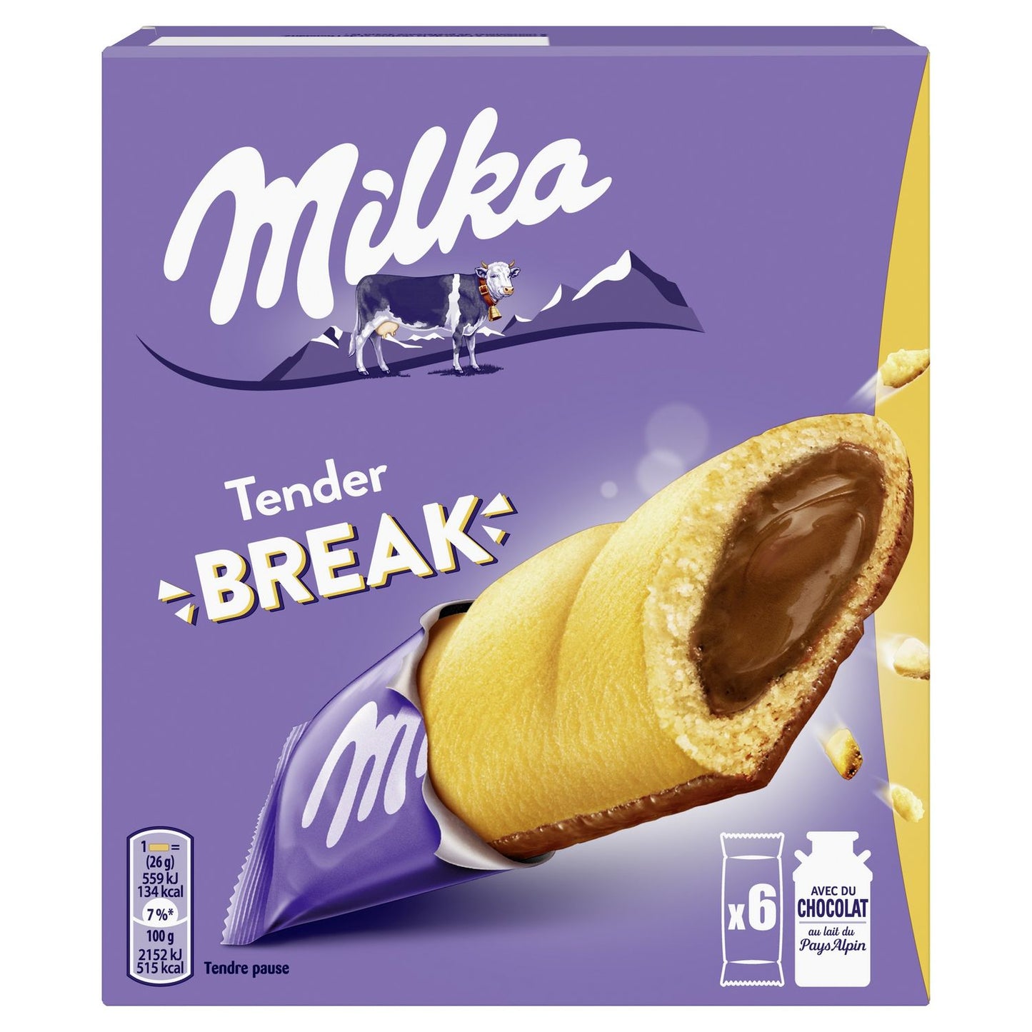 Biscuits MILKA Tender break fourrés au cœur de chocolat 156g