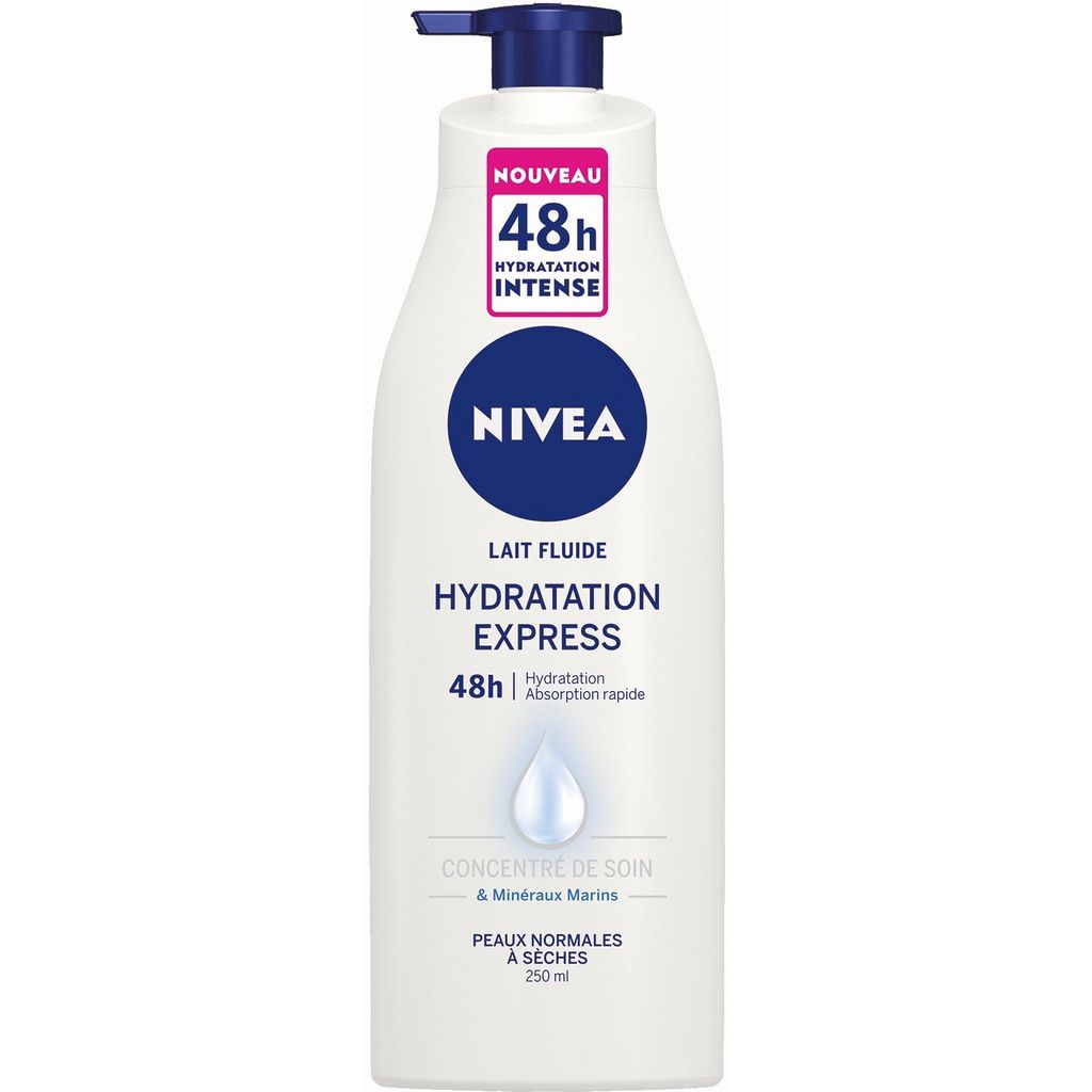 NIVEA Lait fluide hydratation minéraux marins peaux normales à sèches 250ml