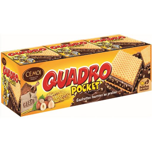 CEMOI Quadro pocket gaufrettes fourrées au praliné